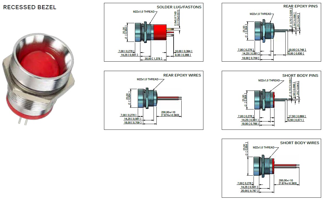 APEM Q22 22mm (.866